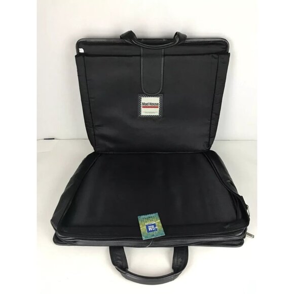 Mad House‎ Unisex Black GM Licensed Product Leather Double Handles Portfolio Bag - Picture 7 of 11